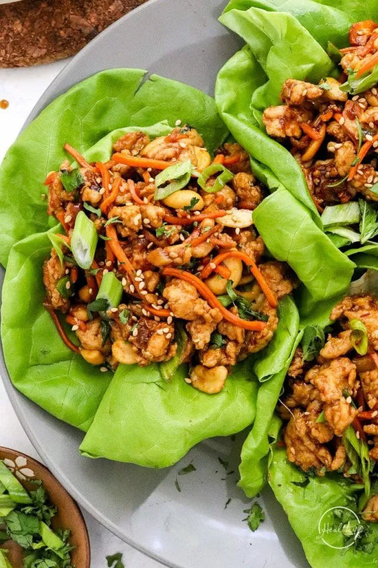Thai Cashew Chicken Lettuce Wraps