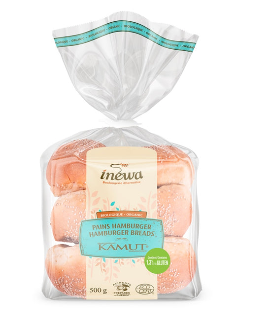 Inewa Organic Kamut Hamburger Buns (Low Gluten)