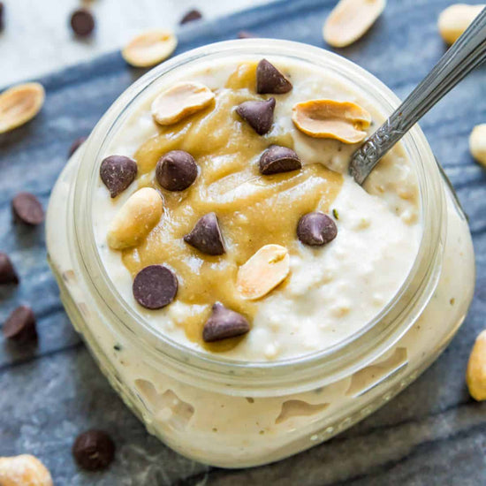 Peanut Butter Chocolate Chip Cheesecake Overnight Oats