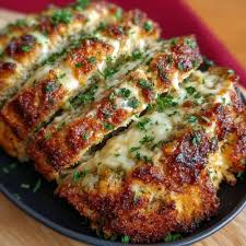 Garlic Parmesan Chicken Meatloaf with Mash and Broccoli