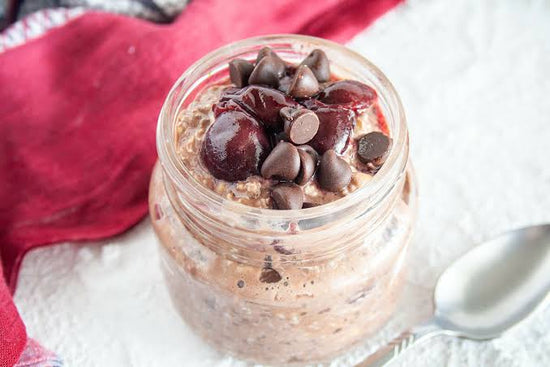 Chocolate Cherry Cheesecake Overnight Oats