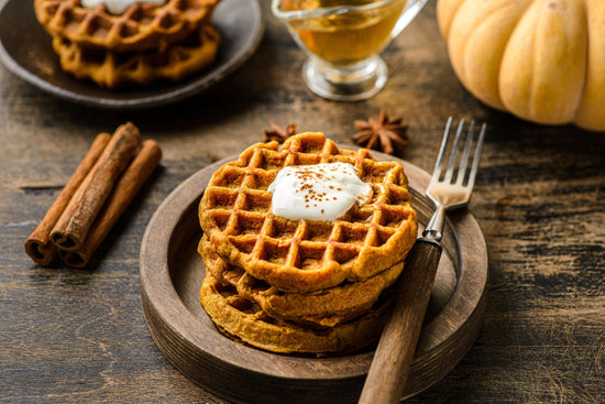 Gluten free pumpkin spice waffles