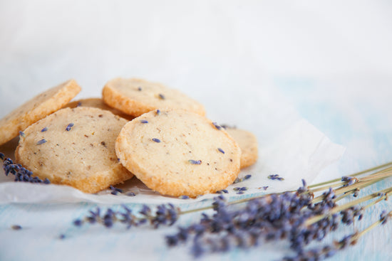 Gluten Free Lavender Shortbread Cookies